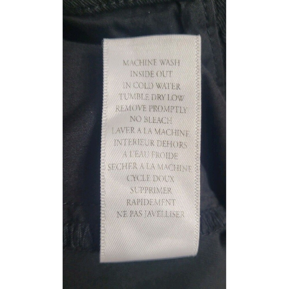 Frank & Eileen Wicklow Italian Chino Pants Wmns 10 Black Tuxedo Cropped Raw Hem - Picture 5 of 8